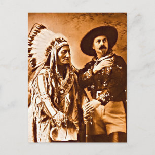 Sitting Bull Buffalo Bill Wild West Show 1885  Postcard