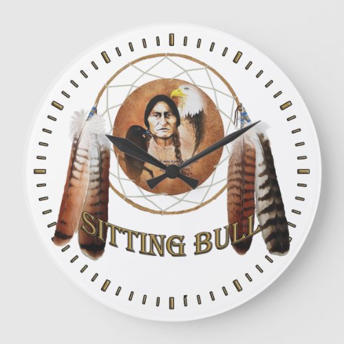 Sitting Bull Dreamcatcher Large Clock