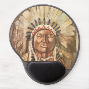 Sitting Bull Indian Chief Gel Mouse Pad