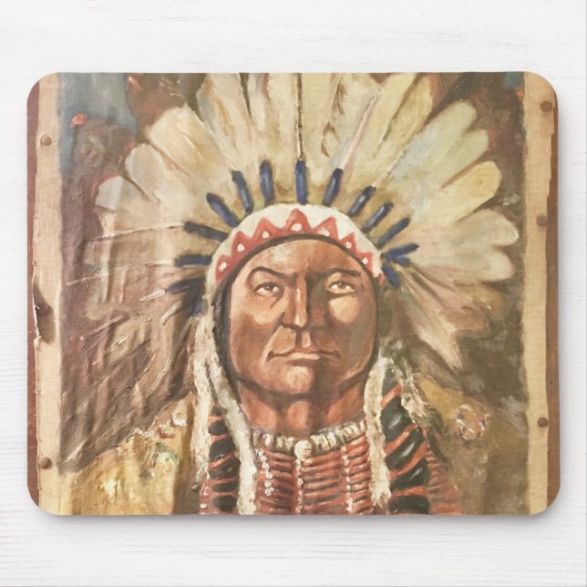 Sitting Bull Indian Chief Mouse Pad (Front)