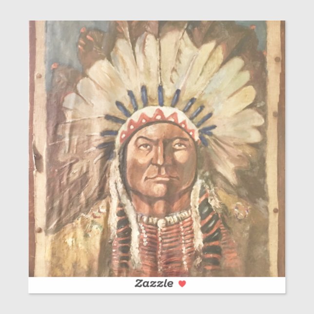 Sitting Bull Indian Chief Sticker (Sheet)
