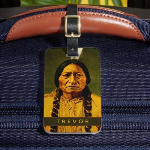 Sitting Bull Native American Chief Vintage Luggage Tag