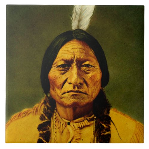 Sitting Bull Native American First Nations Chief Ceramic Tile