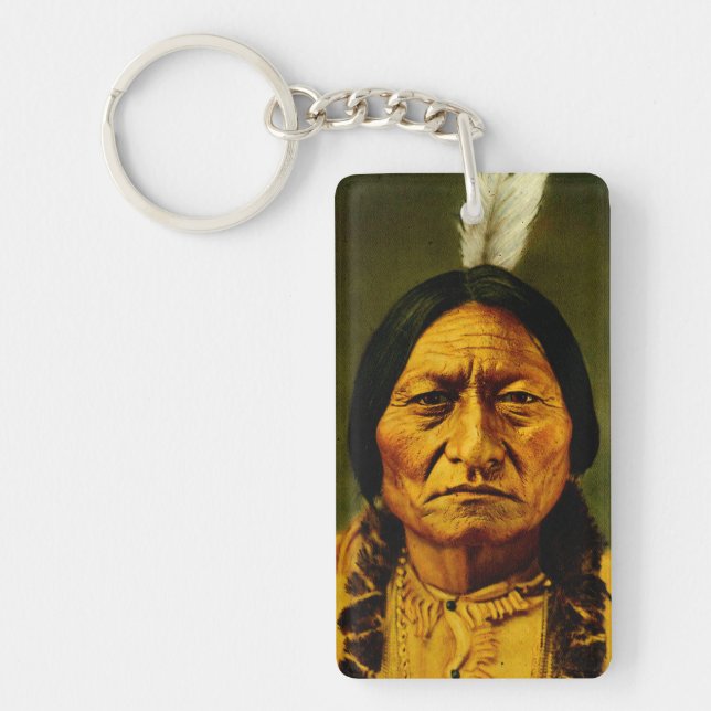 Sitting Bull Native American First Nations Chief Keychain (Front)