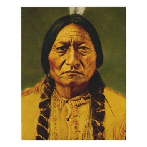 Sitting Bull Native American Indigenous Chief Faux Canvas Print
