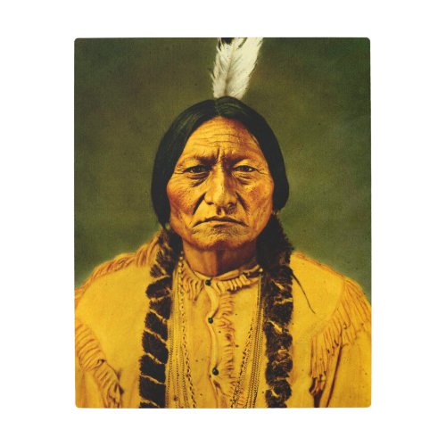 Sitting Bull Native American Indigenous Chief Metal Print