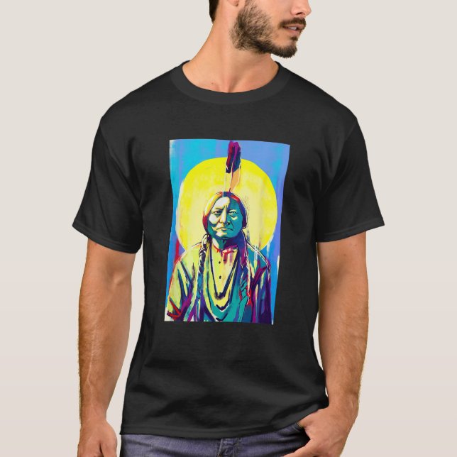 Sitting Bull Native American T Shirt (Front)