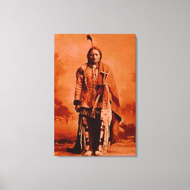 "Sitting Bull" on CANVAS Native American Rendering (Front)