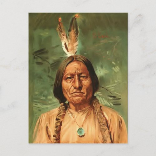 Sitting_Bull painted by William Gilbert Gaul 1890 Postcard