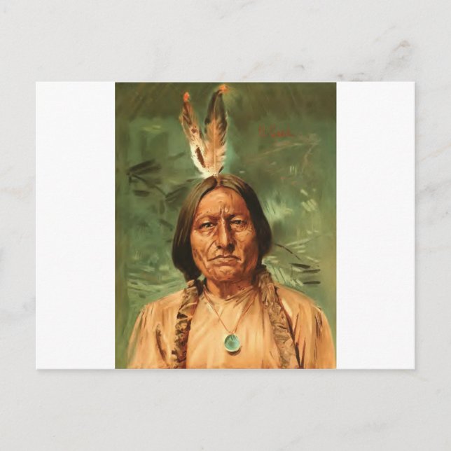Sitting-Bull painted by William Gilbert Gaul 1890 Postcard (Front)