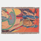  Sitting Bull Throw Blanket (Front)