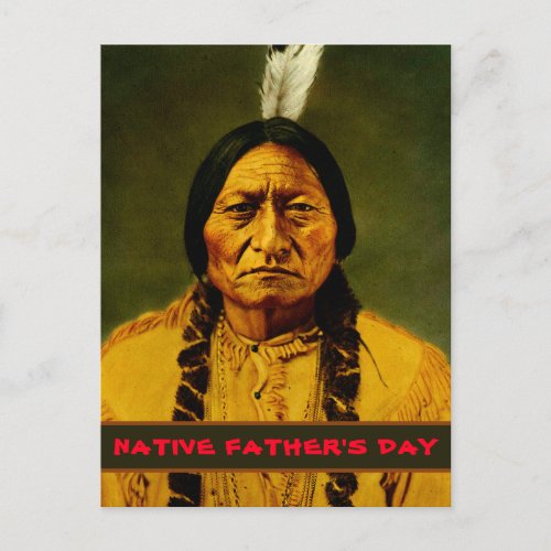 Sitting Bull Tribal American Native Fathers Day Postcard