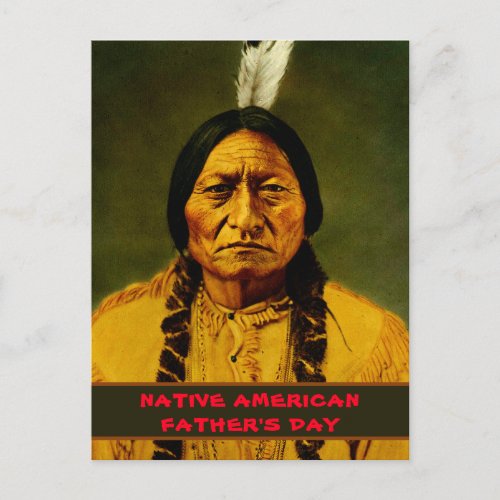 Sitting Bull Tribal Native American Fathers Day Postcard