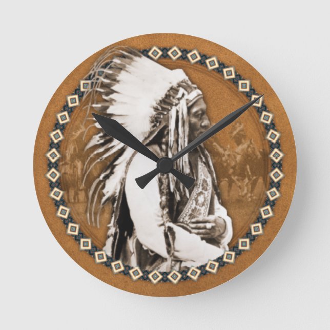 Sitting Bull Wall Clock (Front)