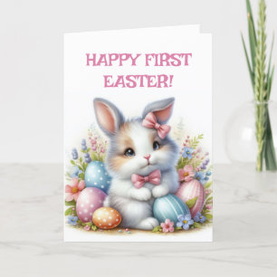 SITTING BUNNY FIRST EASTER CARD