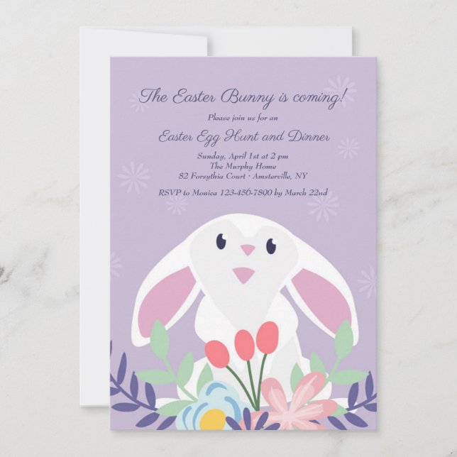 Sitting Bunny Invitation (Front)
