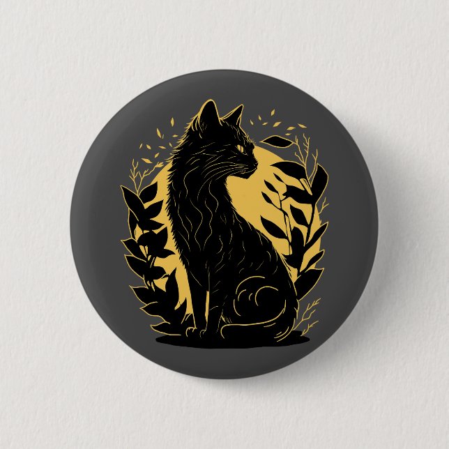 Sitting Cat Button (Front)