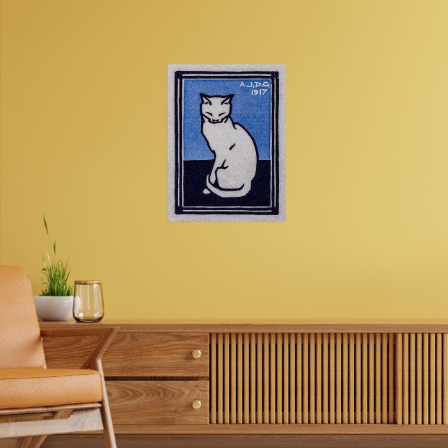 Sitting cat  by Julie de Graag  Poster (Living Room 2)