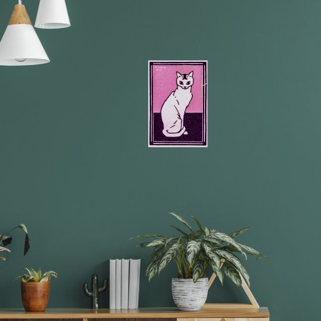 Sitting cat  by Julie de Graag  Poster (Living Room 1)