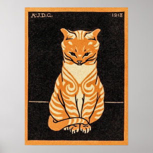 Sitting cat by Julie de Graag Poster