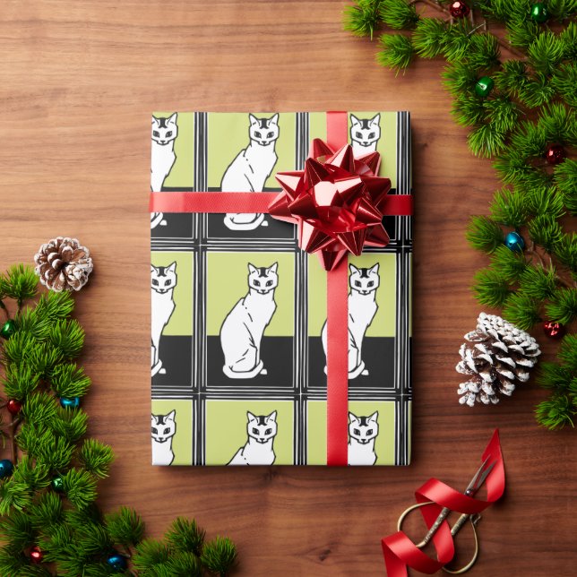 Sitting Cat Julie de Graag Art Nouveau Wrapping Paper (Holiday Gift)