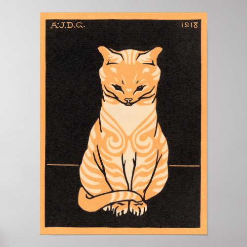 Sitting Cat Print Value Poster Paper Matte
