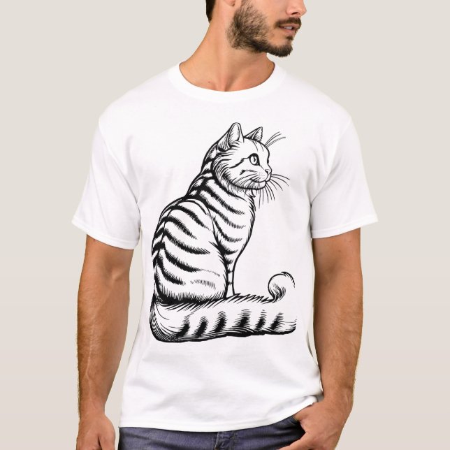 sitting cat T-Shirt (Front)