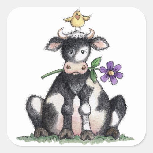 Sitting Cow _ Stickers