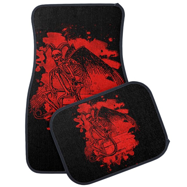 Sitting Demon - bleached Car Floor Mat (Set)