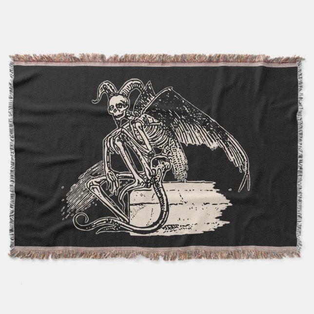 sitting Demon Throw Blanket (Front)