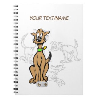 Sitting Dog Cartoon Customizable Sketch Notebook