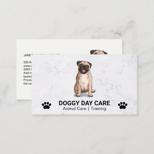 Sitting Dog  Dog Paws Business Card