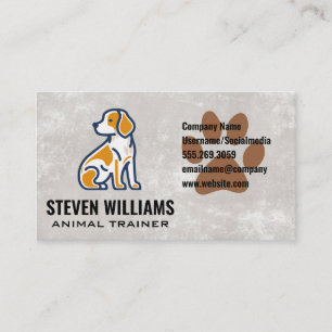 Sitting Dog Doggy Paw Business Card