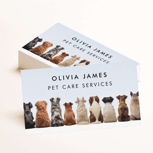 Sitting Dogs for Dog Walker Dog Boarding Pet Care Business Card (Creator Uploaded)
