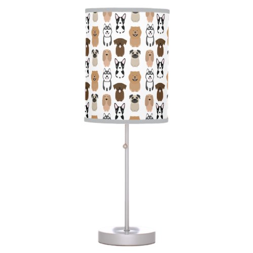 Sitting Dogs Puppy Pattern Light for Dog Lovers Table Lamp