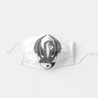 Sitting dragon on Yin Yang Cloth Face Mask