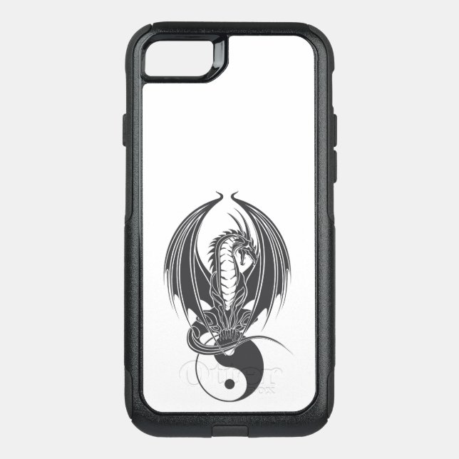 Sitting dragon on Yin Yang Otterbox iPhone Case (Back)
