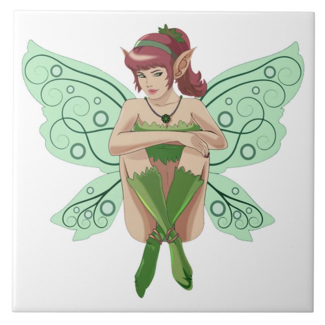 SITTING FAIRY CERAMIC TILE (Front)