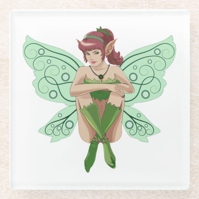 SITTING FAIRY GLASS COASTER (Front)