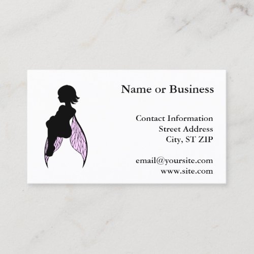 Sitting Fairy Silhouette Business Card Templates