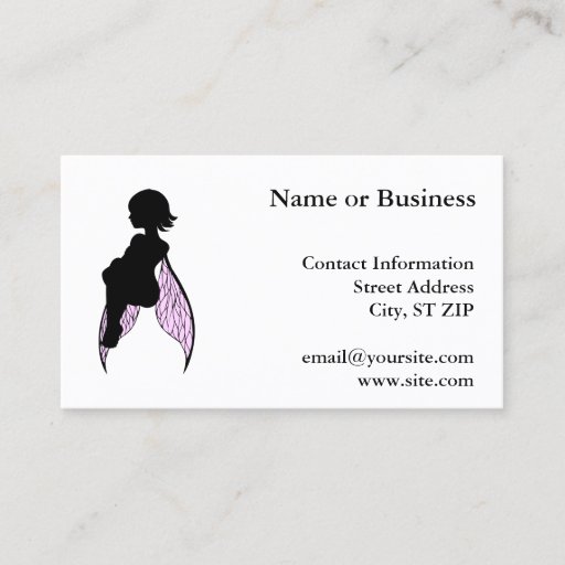 Customizable Sitting Fairy Silhouette Business Card Templates