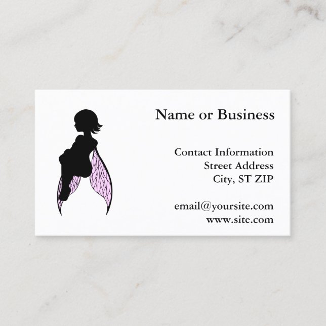 Sitting Fairy Silhouette Business Card (Front)