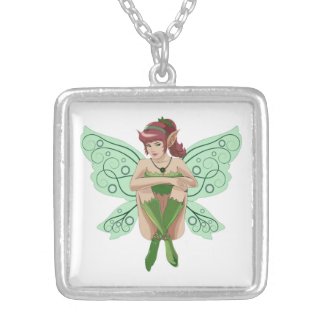 SITTING FAIRY SILVER PLATED NECKLACE