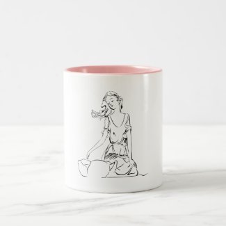 Sitting Fairy…<br/ >Two-Tone Coffee Mug
