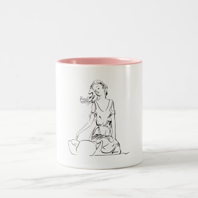 Sitting Fairy… Two-Tone Coffee Mug (Center)