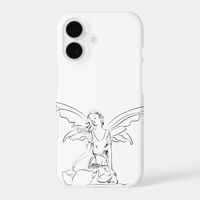 Sitting Fairy with Wings... Iphone Case (Back)