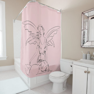 Sitting Fairy with Wings Shower Curtain