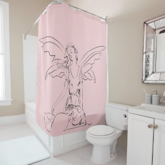 Sitting Fairy with Wings Shower Curtain