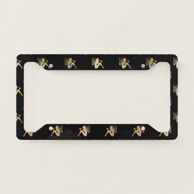Sitting Fairytale Fantasy Lover Butterfly Wings License Plate Frame (Front)