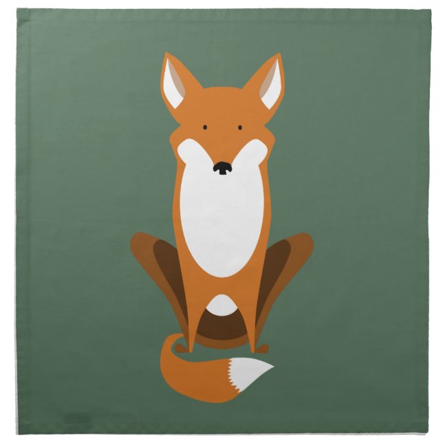 Sitting Fox Cloth Napkin (Front)